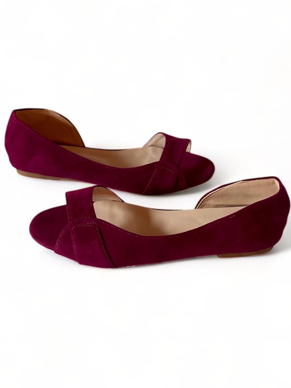 Women’s Open-Toe Slingback Flats in Plum - Picture 3 of 13